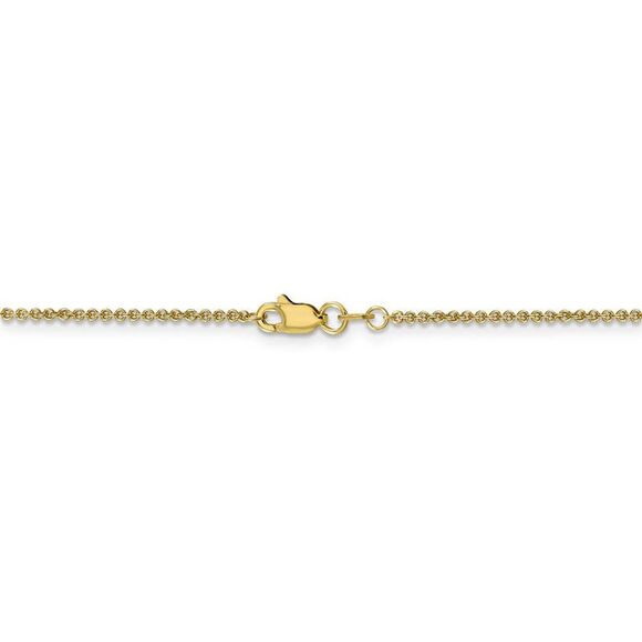 1.5mm 10K Yellow Gold Solid Cable Chain Necklace, 18 Inch - Picture 4 of 7